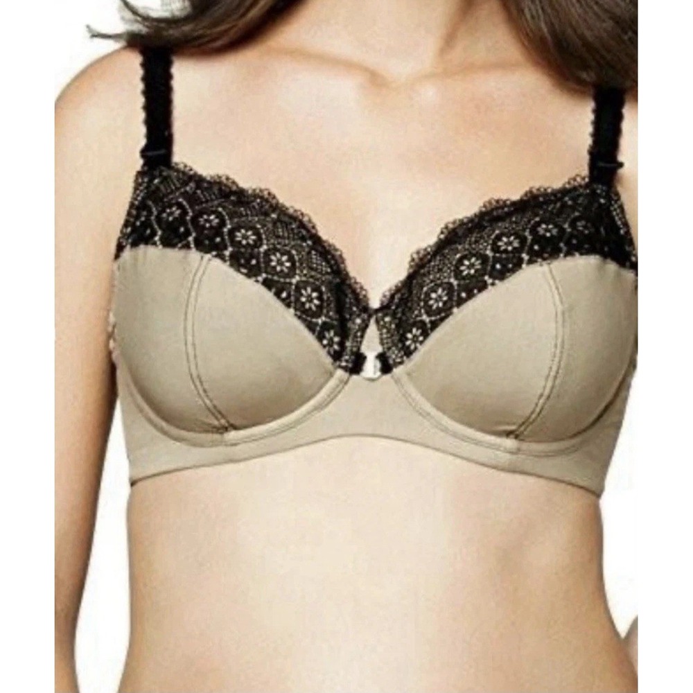 Cake Lingerie Maternity Nursing Bra Flex-Wire Gold/Black Lace 38E - Macaroon